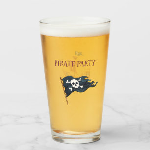 Piratenpartij Schedel Vlag Glas
