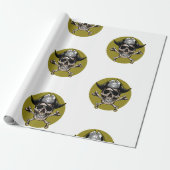 Piratenpartij Skull Gold Cadeaupapier (Uitgerold)