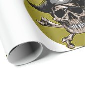 Piratenpartij Skull Gold Cadeaupapier (Rol Hoek)