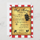  piratenpartij, verjaardagsuitnodiging. kaart (Voorkant)