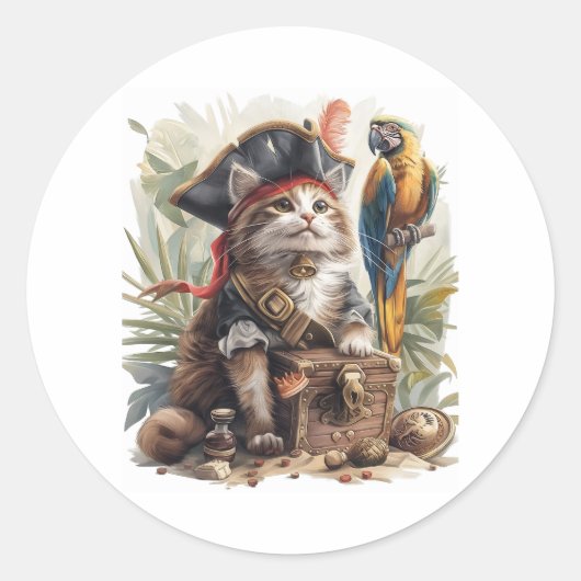 piratenschat ronde sticker (Voorkant)
