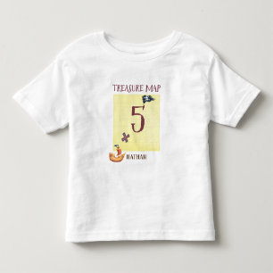 Piratenschatkaart Leeftijd 5 met Naam Kinder Shirts