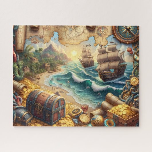Piratenschatkaart Legpuzzel (Horizontaal)