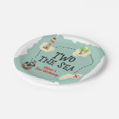 Piratenschatkaart twee het zee 2e verjaardag papieren bordje (Gekanteld)
