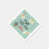 Piratenschatkaart twee het zee 2e verjaardag servet (Hoek)