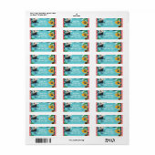Piratenschatkaart verjaardagsadreslabels etiket (Full Sheet)
