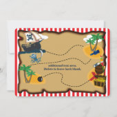 Piratenschatkaart verjaardagsfeest uitnodigingen (Achterkant)