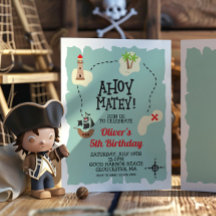 Piratenschatkaart verjaardagsuitnodiging