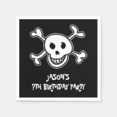 Piratenschedel en gekruiste beenderen Verjaardagsf Servetten (Voorkant)