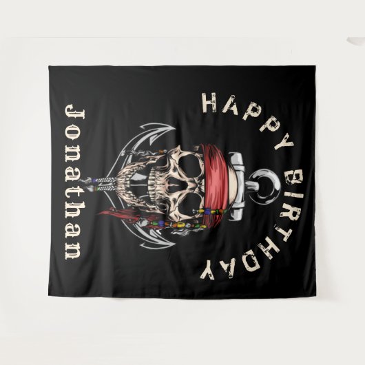 Piratenschedel Geesterschip Achtergrond Wandkleed (Voorkant (horizontaal))