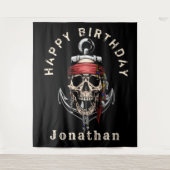 Piratenschedel Geesterschip Achtergrond Wandkleed (Voorkant)