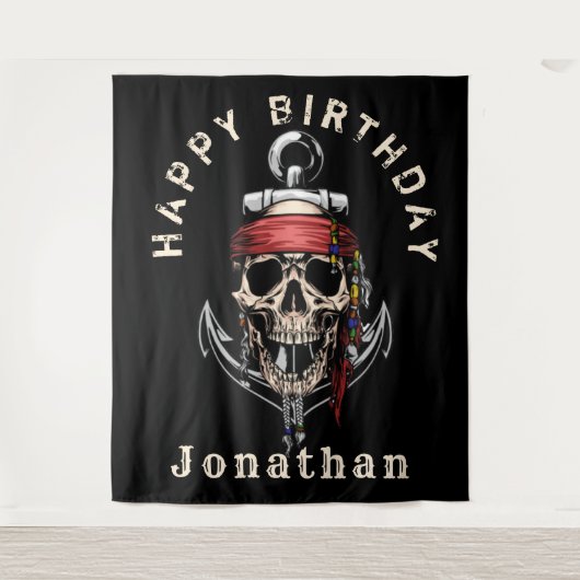 Piratenschedel Geesterschip Achtergrond Wandkleed (Voorkant)