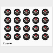 piratenschedel met gekruiste botten ronde sticker (Vel)