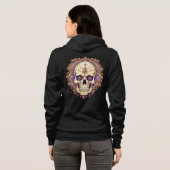 Piratenschedel met gouden en Paarse juwelen Hoodie (Achterkant volledig)