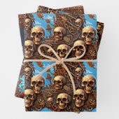 Piratenschedel muiterij hoge zeeen piratenschip inpakpapier vel (In situ)