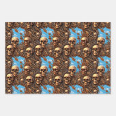 Piratenschedel muiterij hoge zeeen piratenschip inpakpapier vel (Voorkant)