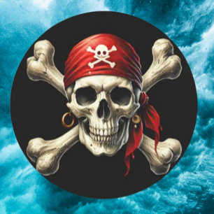 piratenschedel ronde sticker