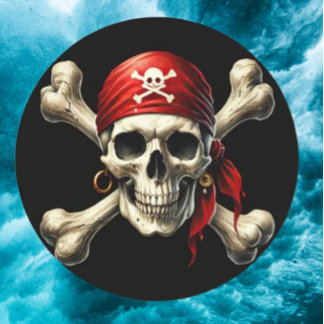 piratenschedel ronde sticker