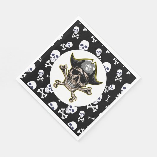 Piratenschedel VERJAARDAG Servet (Hoek)