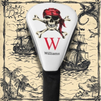 Piratenschedelmonogram Golfheadcover