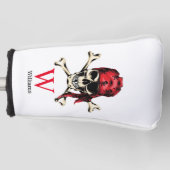 Piratenschedelmonogram Golfheadcover (Voorkant)