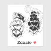 Piratenschepen bij Zee Sticker (Vel)