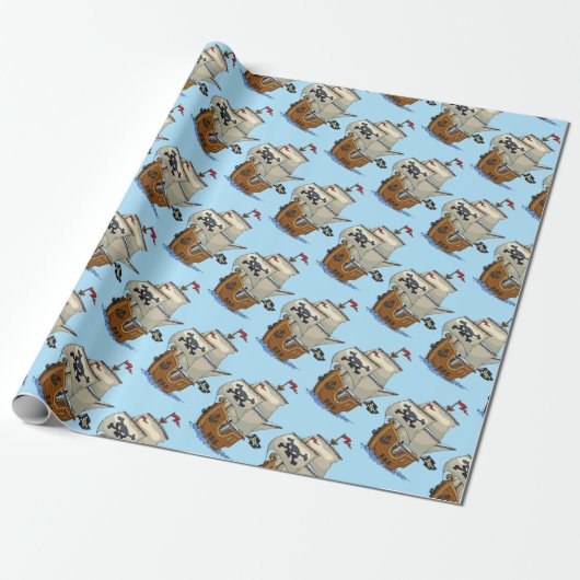 Piratenschepen Cadeaupapier (Uitgerold)