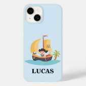 Piratenschip Ahoy-Matey Kinder gepersonaliseerd Case-Mate iPhone Case (Achterkant)