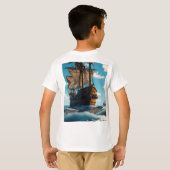 Piratenschip avontuur 3D animatie T-shirt (Achterkant volledig)