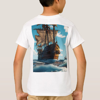 Piratenschip avontuur 3D animatie T-shirt