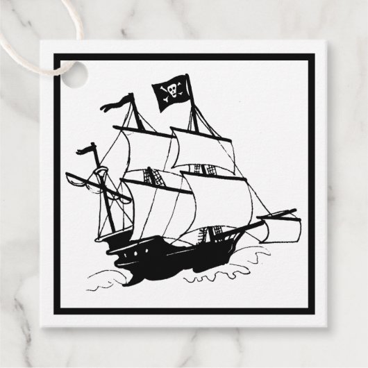 Piratenschip Bedankjes Labels (Voorkant)