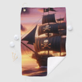 Piratenschip bij zonsopgang/zonsondergang golfhanddoek (Insitu)
