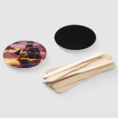 Piratenschip bij zonsopgang/zonsondergang handwaaier (Niet-gemonteerd)