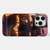 Piratenschip bij zonsopgang/zonsondergang iPhone hoesje (Achterkant horizontaal)