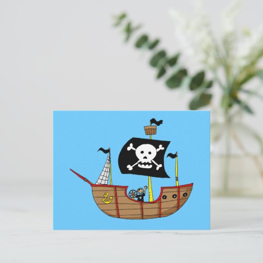 Piratenschip Briefkaart (Staand voorkant)
