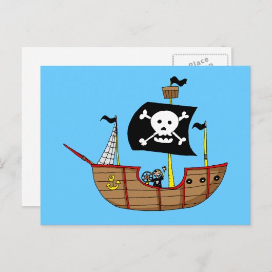 Piratenschip Briefkaart (Voorkant / Achterkant)