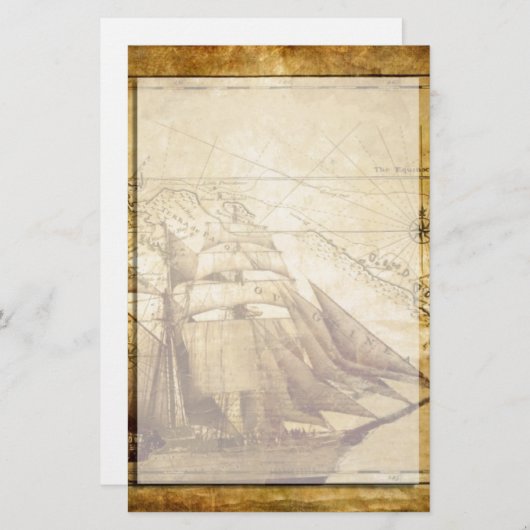 piratenschip briefpapier (Voorkant / Achterkant)