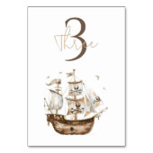 Piratenschip Bruin nautisch thema Verjaardag Kaart (Achterkant)