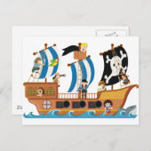 Piratenschip corsair briefkaart (Voorkant / Achterkant)
