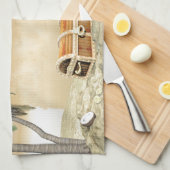 Piratenschip dat een schat ontdekt theedoek (Quarter Fold)