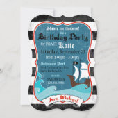 Piratenschip en Ocean Birthday Invitation Kaart (Voorkant)