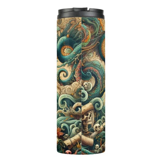 Piratenschip en Zee Dragons Thermosbeker (Achterkant)