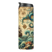 Piratenschip en Zee Dragons Thermosbeker (Geroteerd rechts)