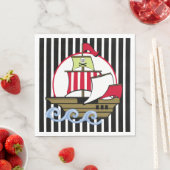 Piratenschip en Zwarte Strepen Servetten (Insitu)