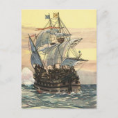 Piratenschip, Galleon Sailing on the Ocean Briefkaart (Voorkant)
