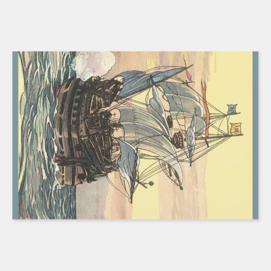 Piratenschip, Galleon Sailing on the Ocean Inpakpapier Vel (Voorkant)
