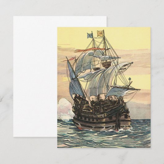 Piratenschip, Galleon Sailing on the Ocean Kaart (Voorkant / Achterkant)