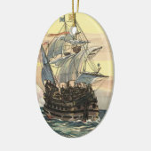  Piratenschip, Galleon Sailing on the Ocean Keramisch Ornament (Links)