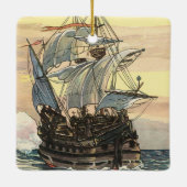  Piratenschip, Galleon Sailing on the Ocean Keramisch Ornament (Achterkant)