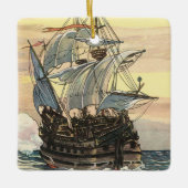  Piratenschip, Galleon Sailing on the Ocean Keramisch Ornament (Voorkant)